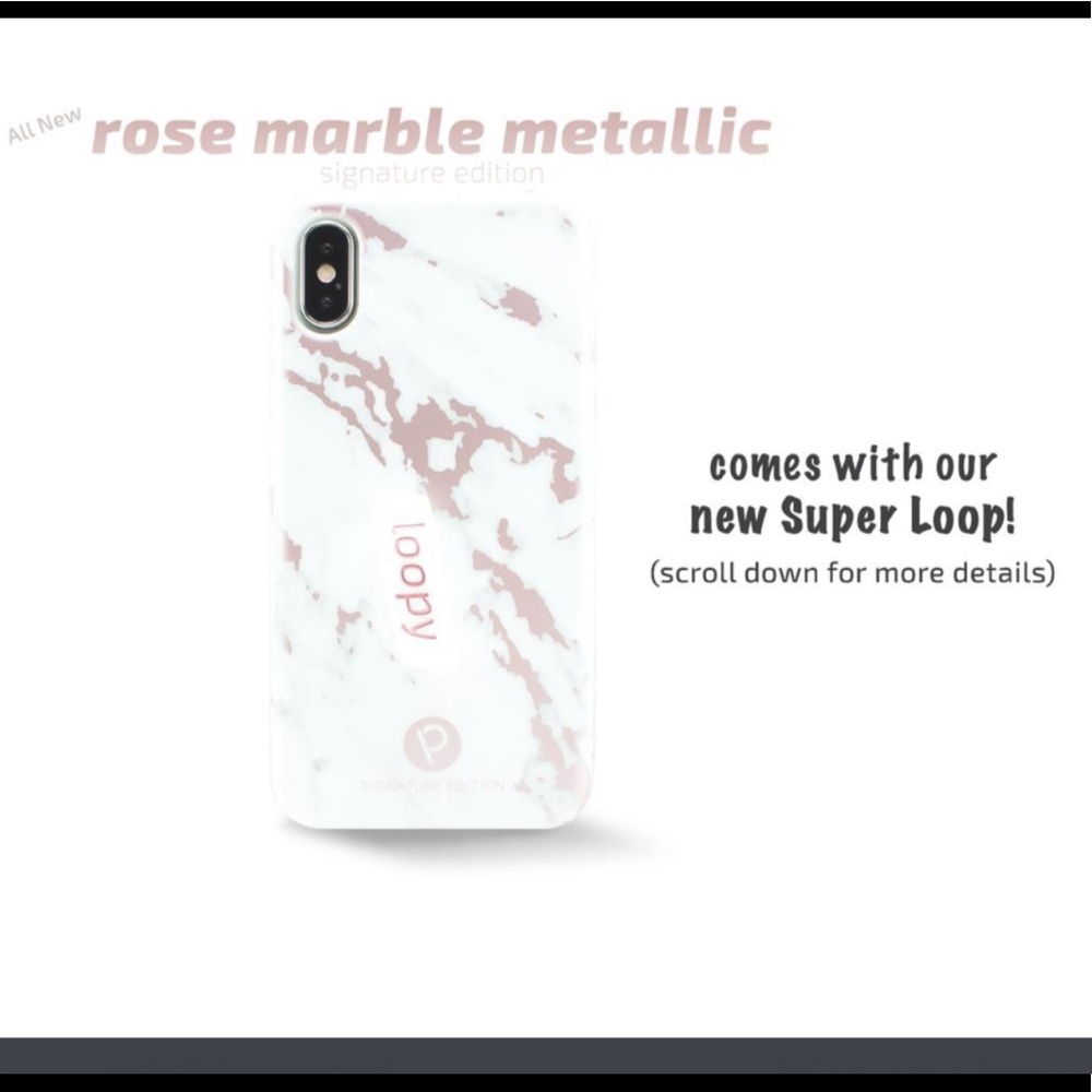 Rose Marble Metallic Loopy Case X/Xs